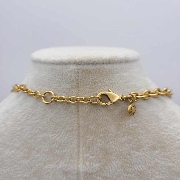 J Crew Factory Orange Light Green Resin Crystal Necklace - Picture 7 of 7